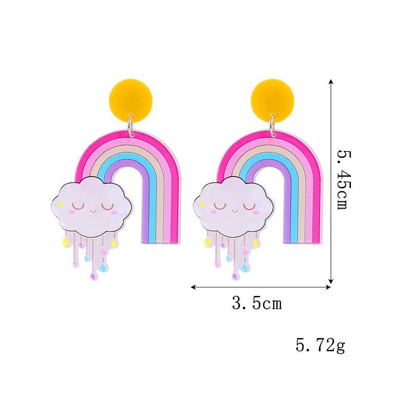 Creative Rainbow Six-Color Earrings