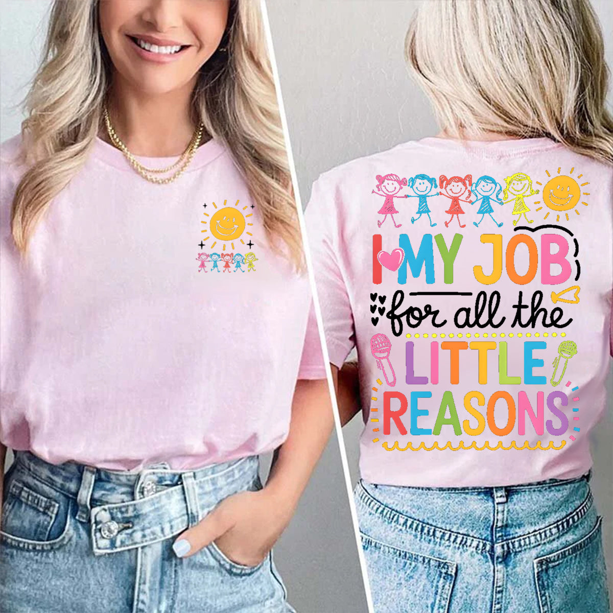 I Love My Job For All The Litter Reasons Double Printed T-shirt