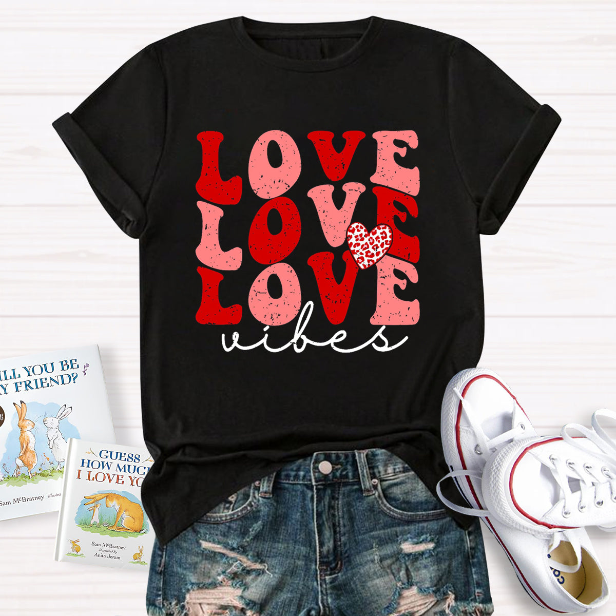 Love Vibes Valentine's Day Teacher T-Shirt