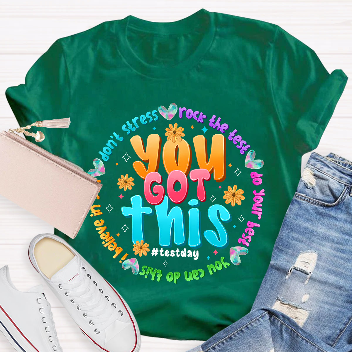 You Got This Test Day Don'T Stress Rock The Test Do Your Best Teacher T-shirt