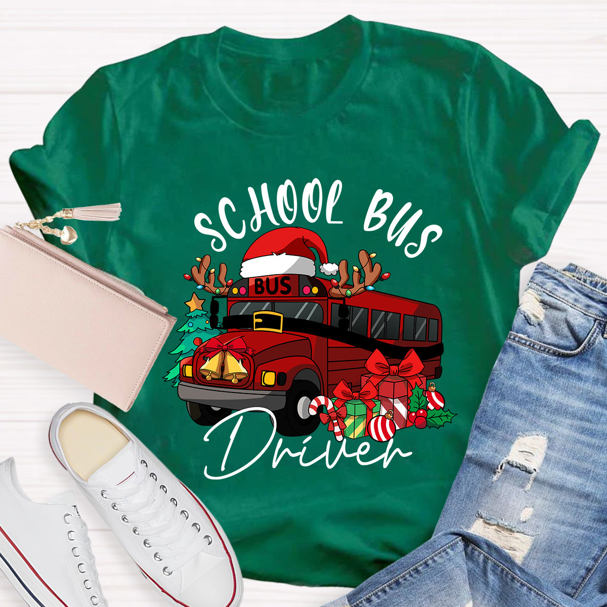 School Bus Driver Christmas School Bus Christmas Vibes T-shirt