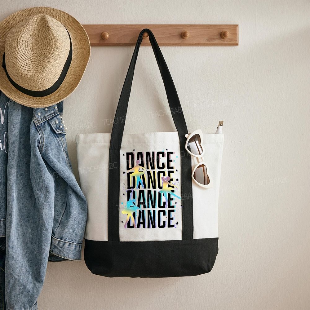 Dance Teacher Color-blocked Canvas Bag