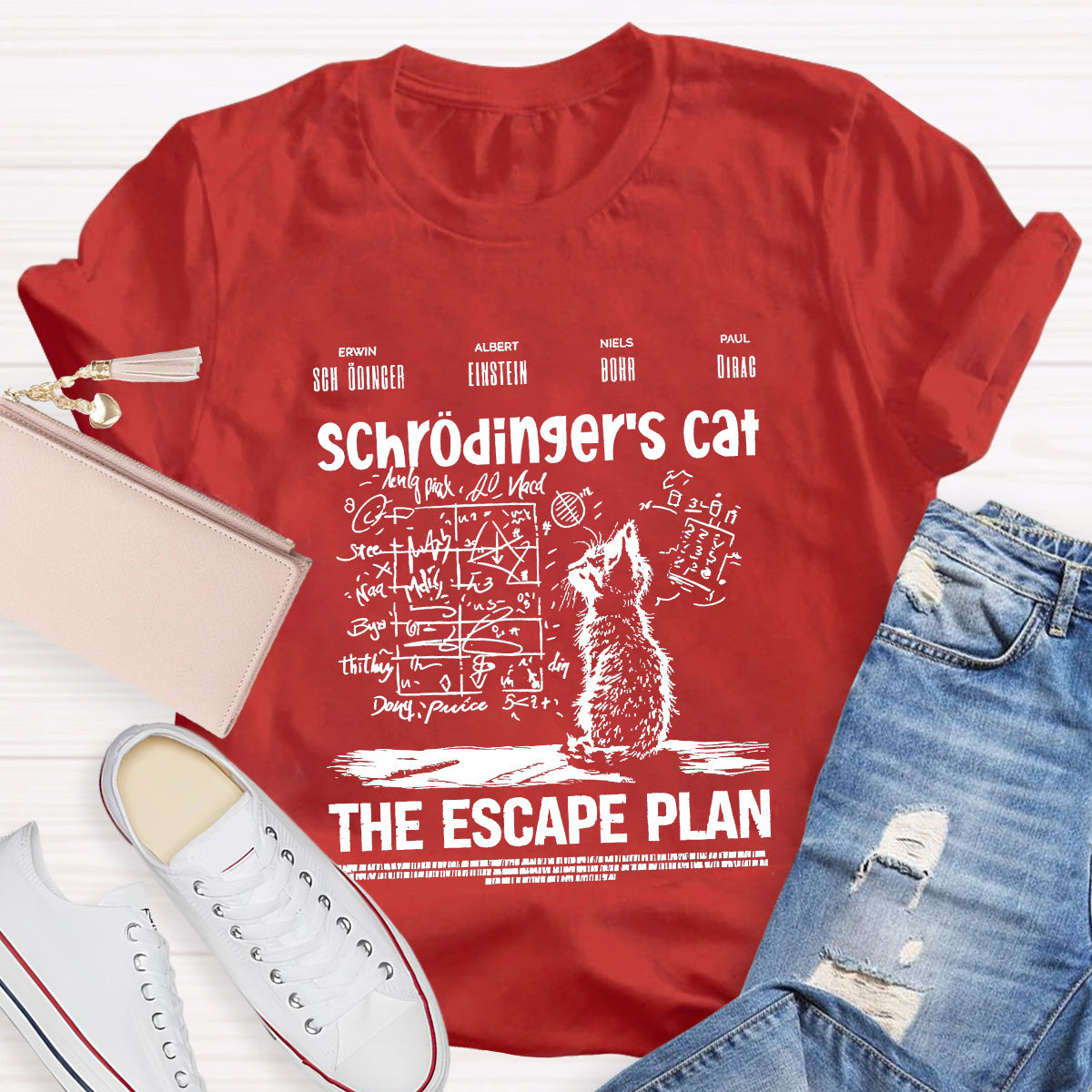 Schrödinger's Cat Escape Plan Math Teacher T-Shirt