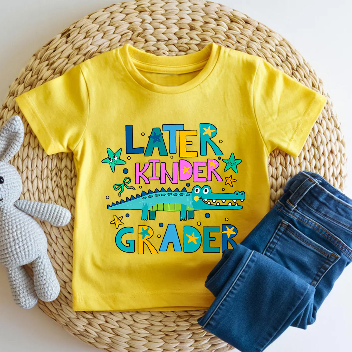 Personalized Grade Cute Alligator Later Kinder Grader Toddler T-shirts