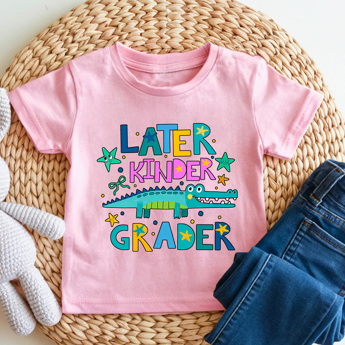 Personalized Grade Cute Alligator Later Kinder Grader Toddler T-shirts