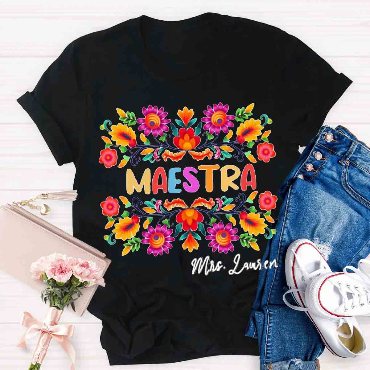 Personalized Maestra Teacher Shirt