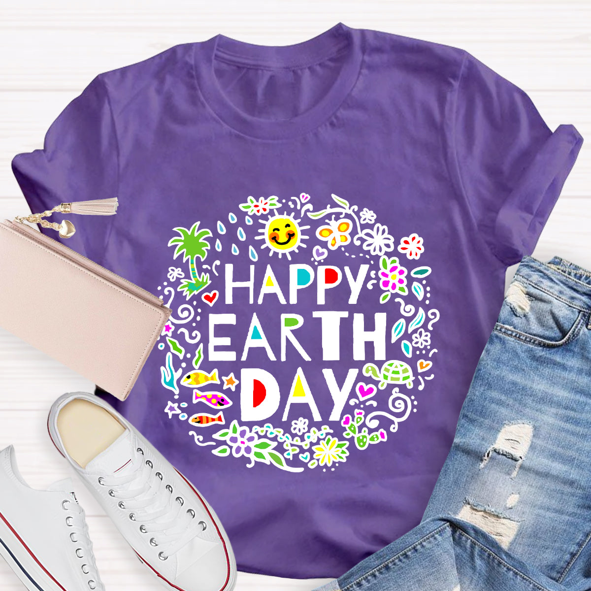 Happy Earth Day Floral T-Shirt