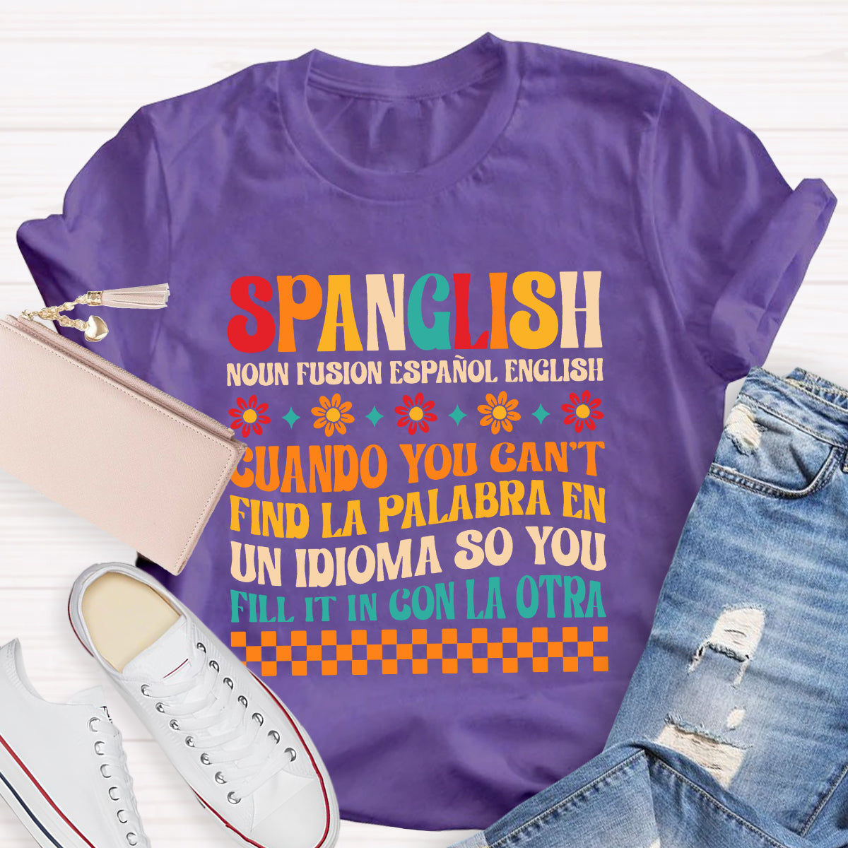 Spanglish Definition Bilingual Teacher T-Shirt