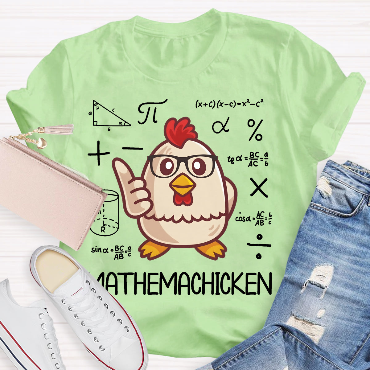Mathemachicken Funny Math Teacher T-shirt