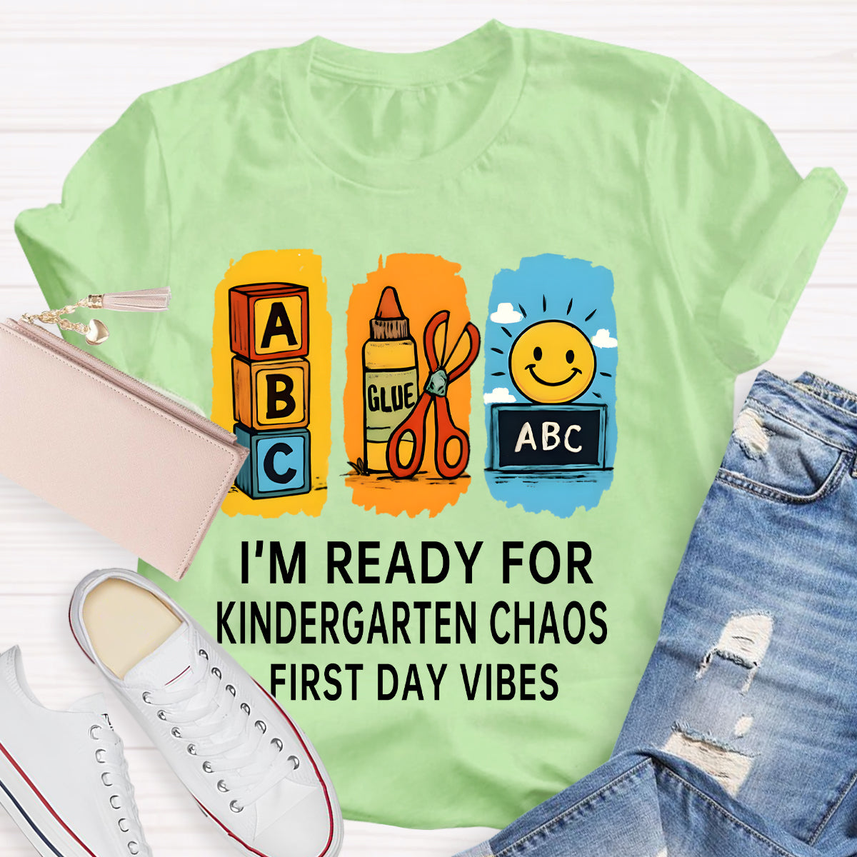 Personalized Grade I'm Ready For Kindergarten Chaos First Day Vines T-shirt