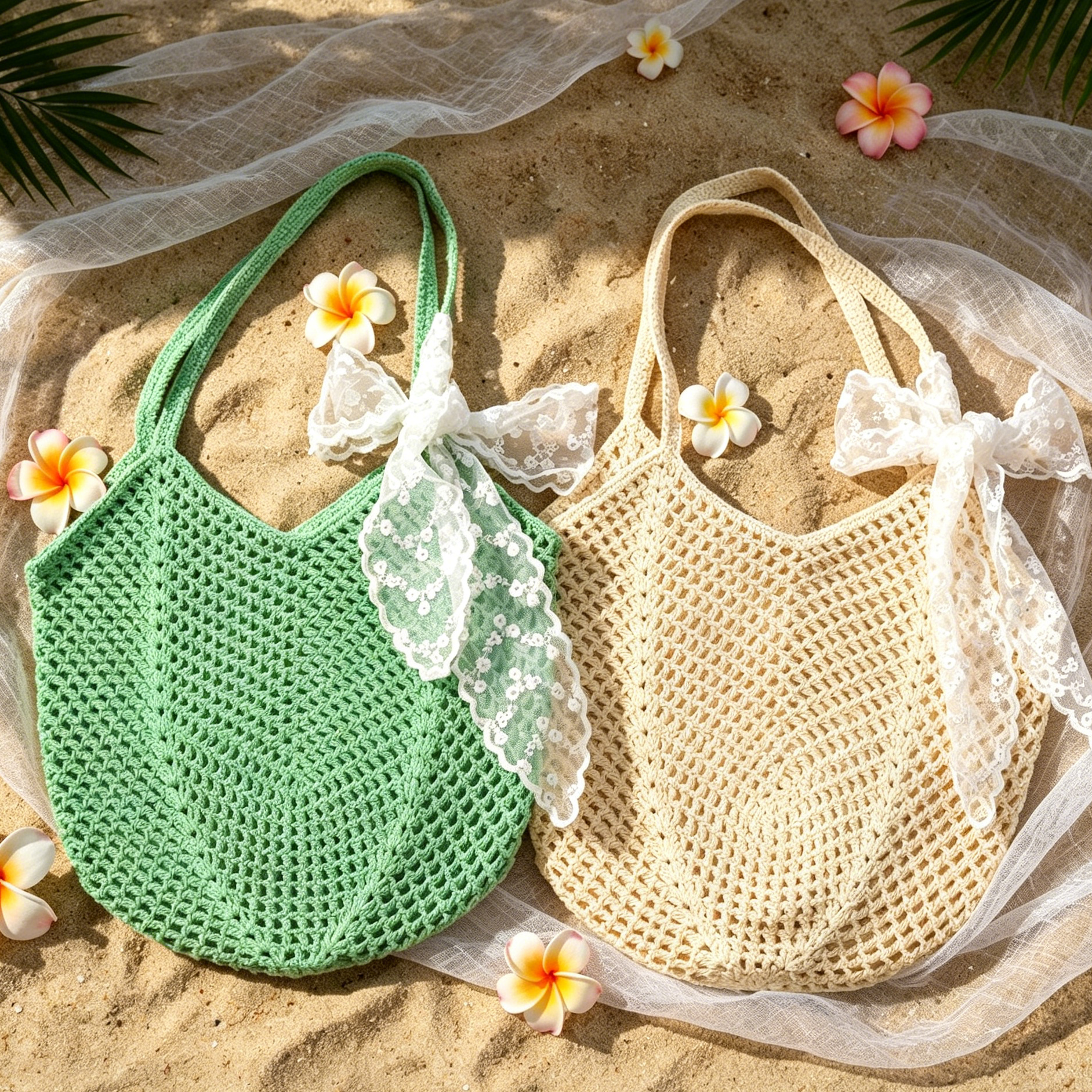 Women's Open-Weave Tote Bag — Summer Beach & Vacation Bag