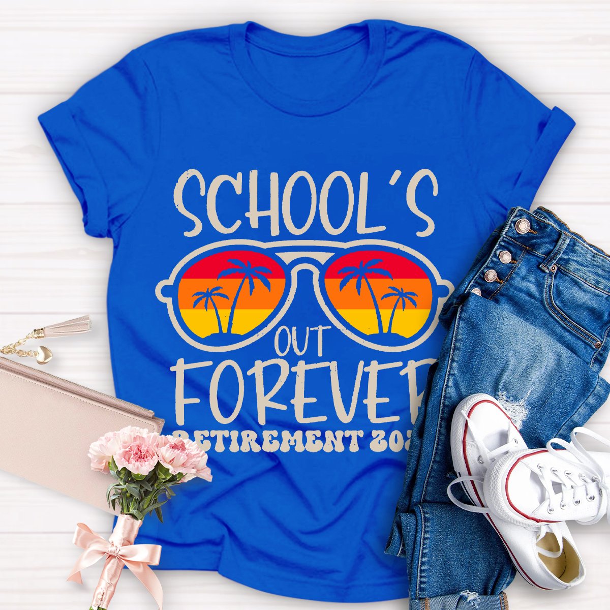 Personalized Time School's Out Forever Retirement 2024 Teacher Shirt