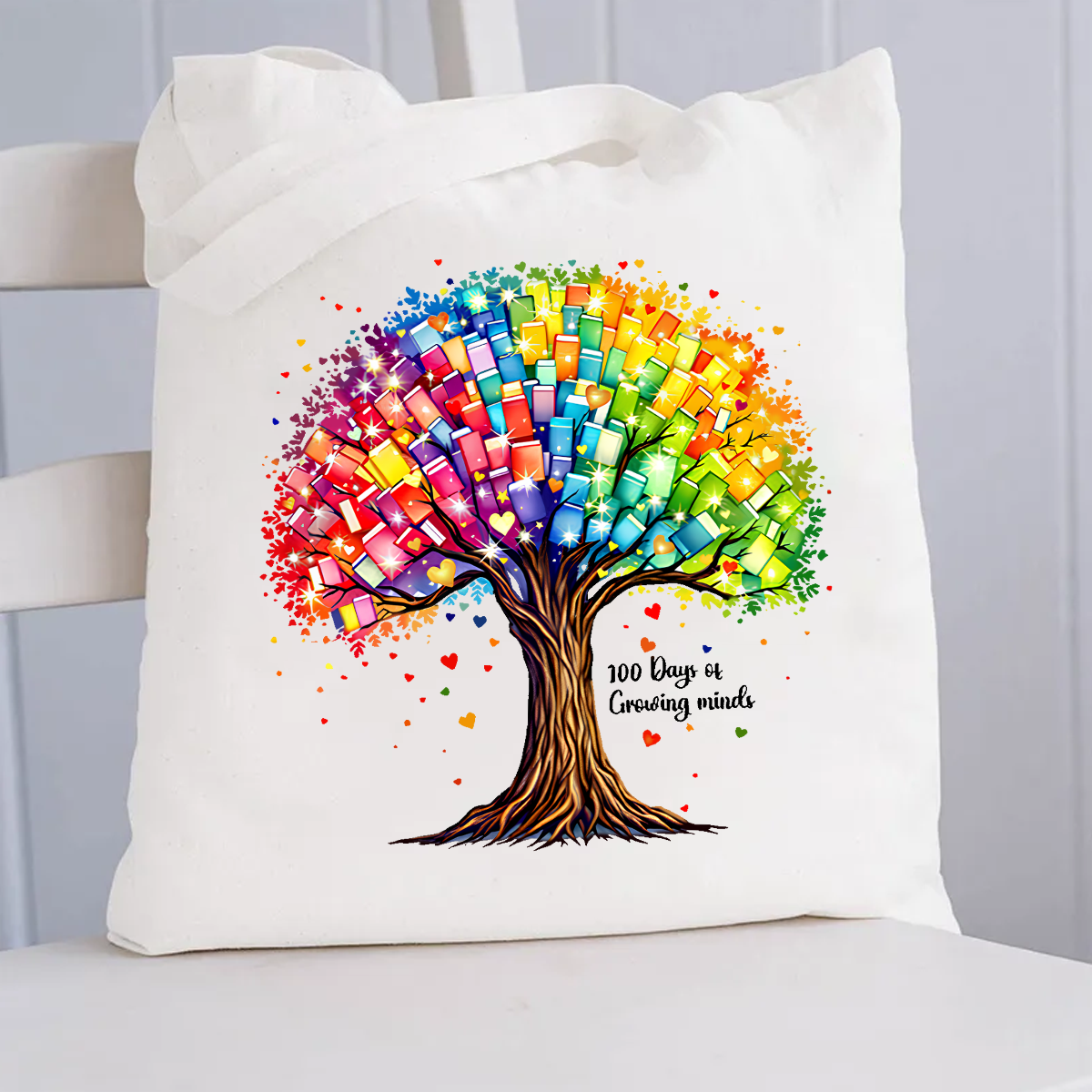 100 Days Of Growing Minds Canvas Tote Bag