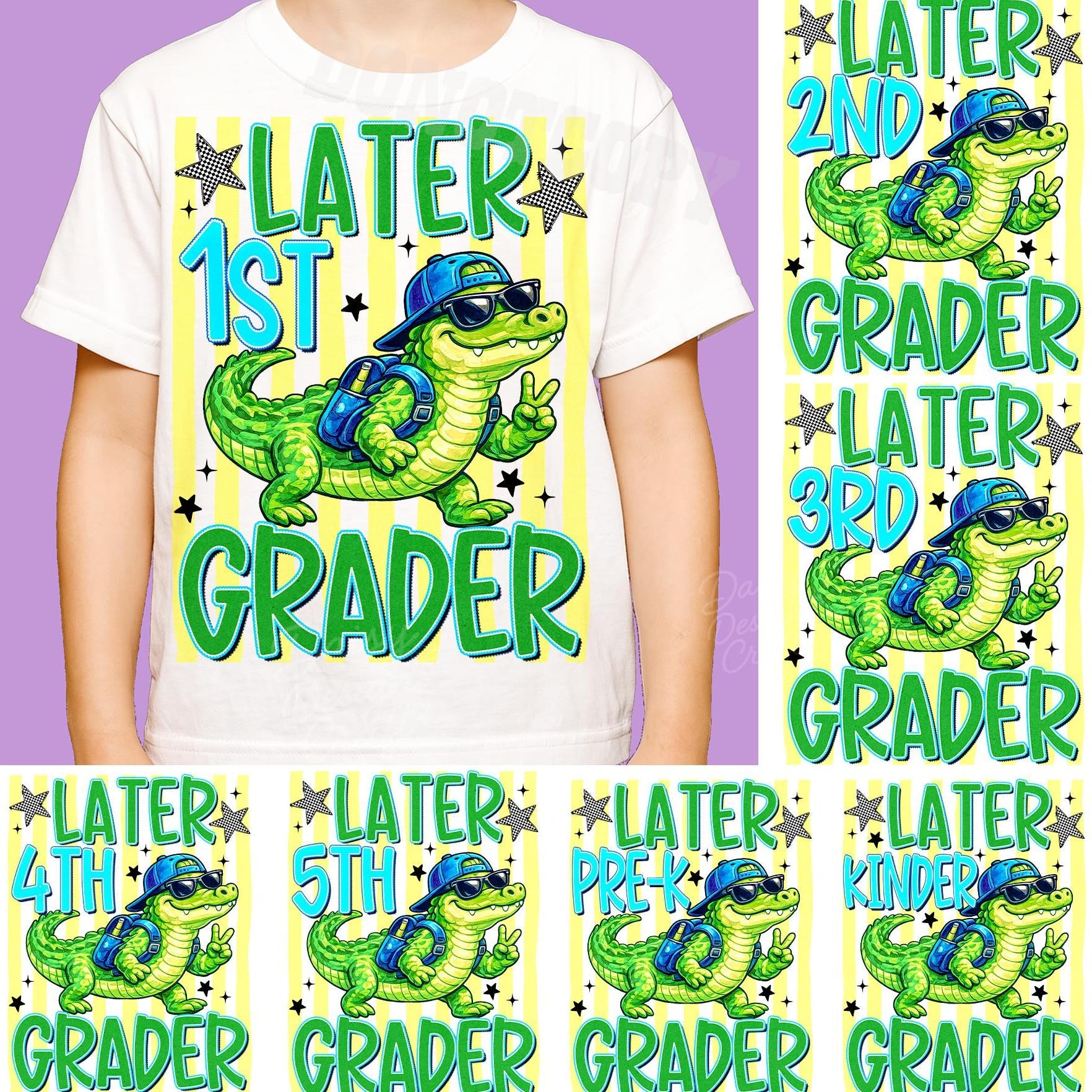 Personalized Grade Later Pre-K Grader Cool Croc Toddler T-shirts