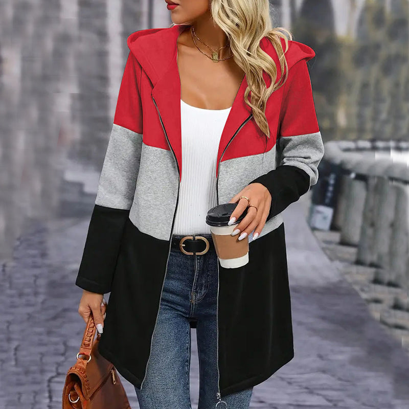 Color Block Hoodie Jacket for Women