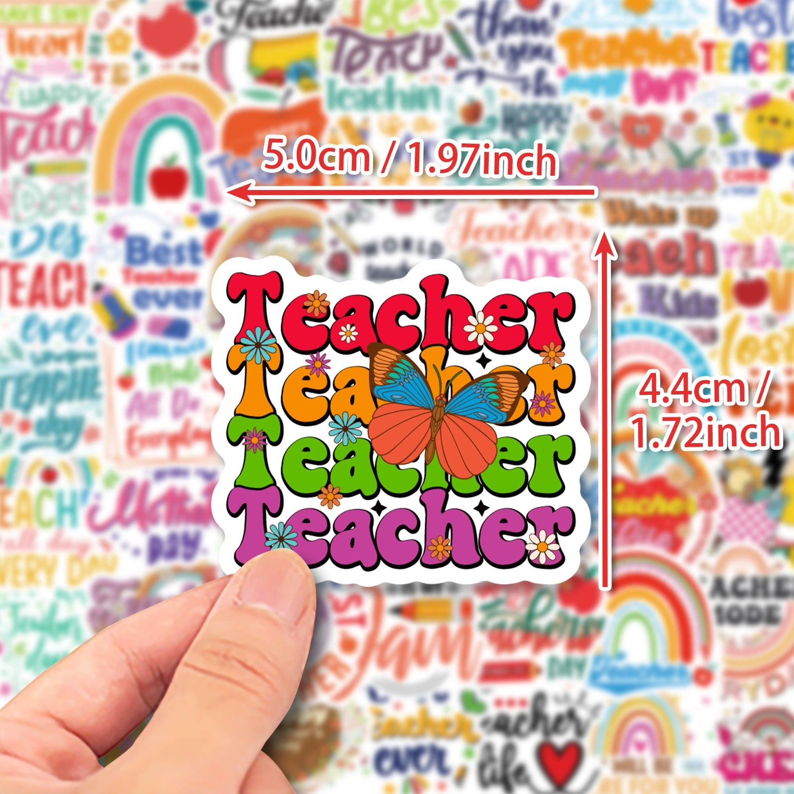 50 Teacher Decoration Waterproof Stickers