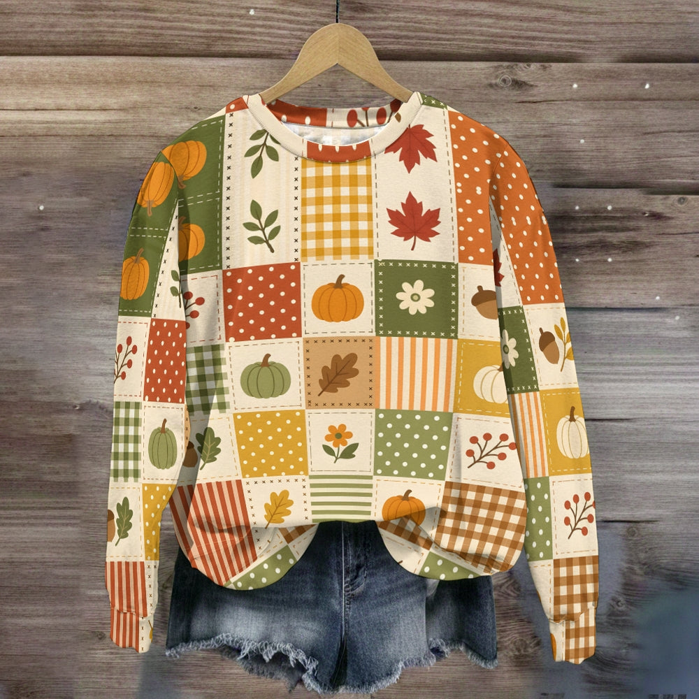 Fall Season Pumpkin Leaf Sweatshirt