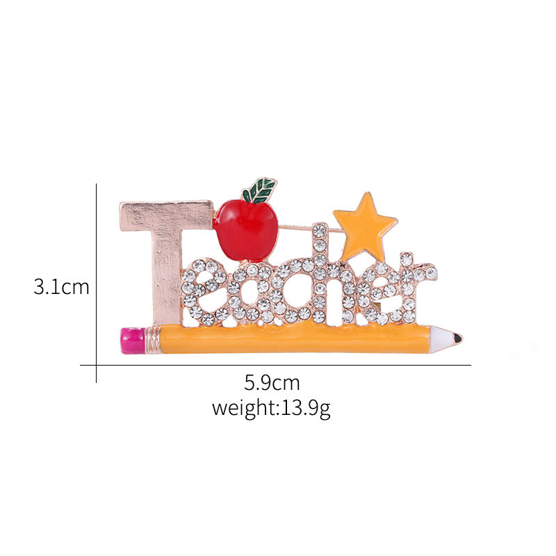 English Alphabet Brooches Teacher'S Day Brooches