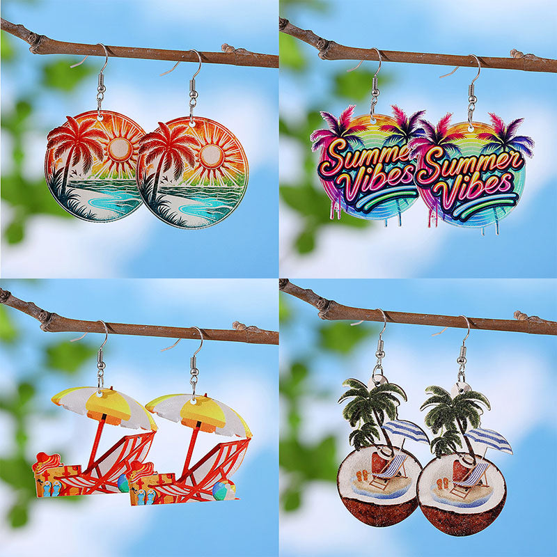 Resort-Style Tropical Palm And Coconut Tree Pendant