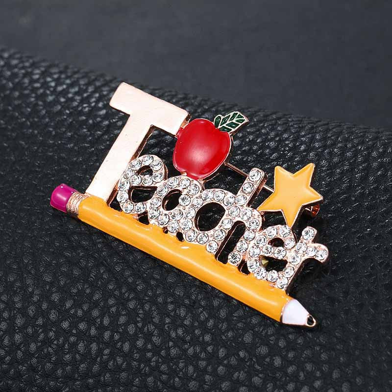 English Alphabet Brooches Teacher'S Day Brooches