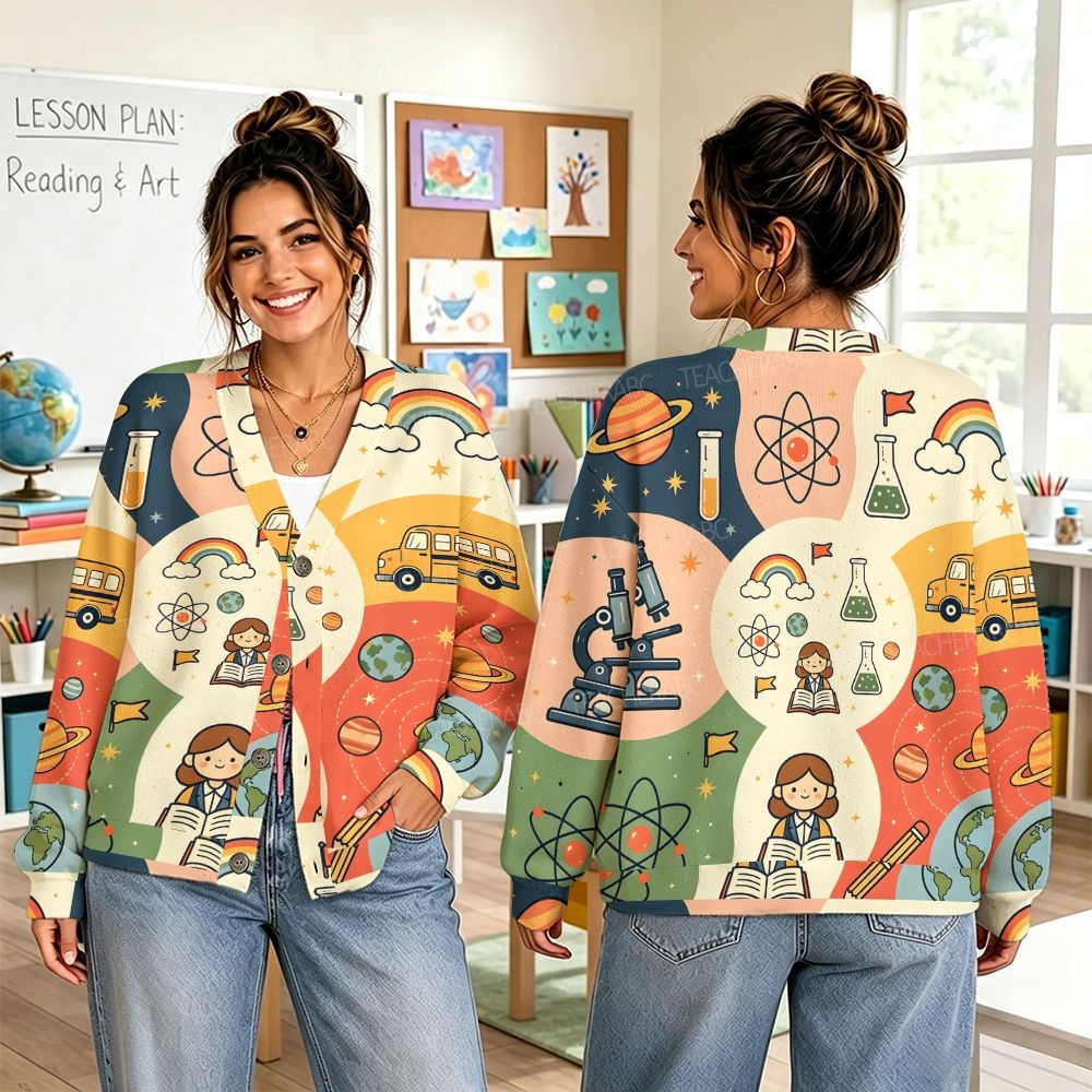In The Science World Teacher Sweater-Style Cardigan