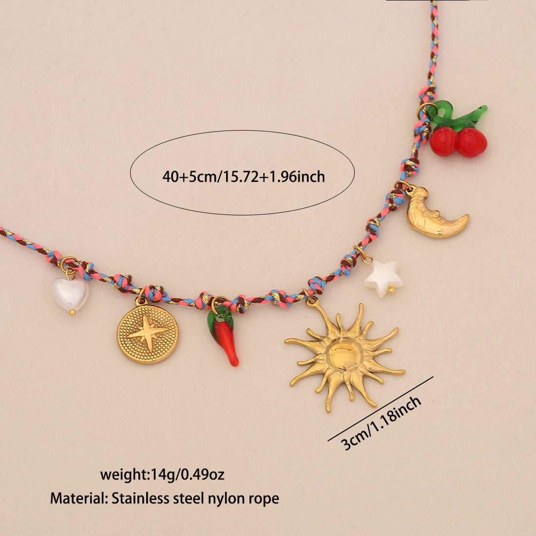 Bohemian Woven Starfish And Conch Beach Necklace