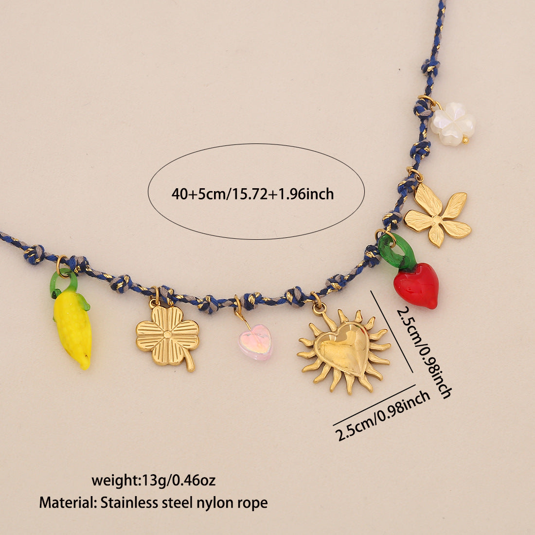 Bohemian Woven Starfish And Conch Beach Necklace