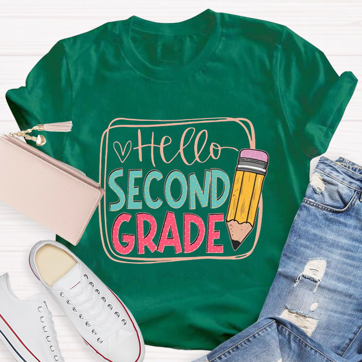 Personalized Grade Hello Second Back To School T-Shirt