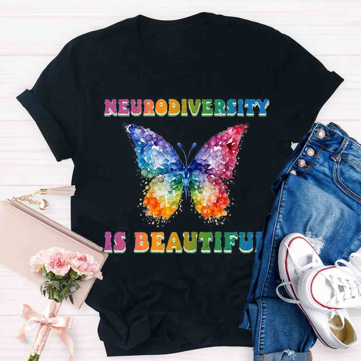 Neurodiversity is Beautiful Butterfly Design Special Ed Teacher T-Shirt