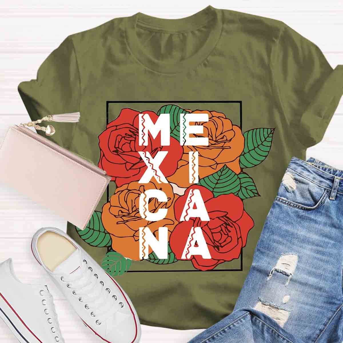 Rose Flower Mexicana Teacher T-Shirt
