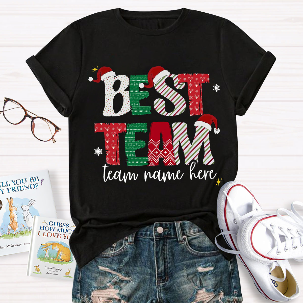 Personalized Team Name Christmas Best Team Ever T-Shirt