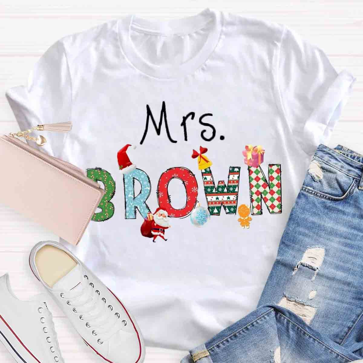 Personalized Name Santa Claus Gift Christmas T-Shirt