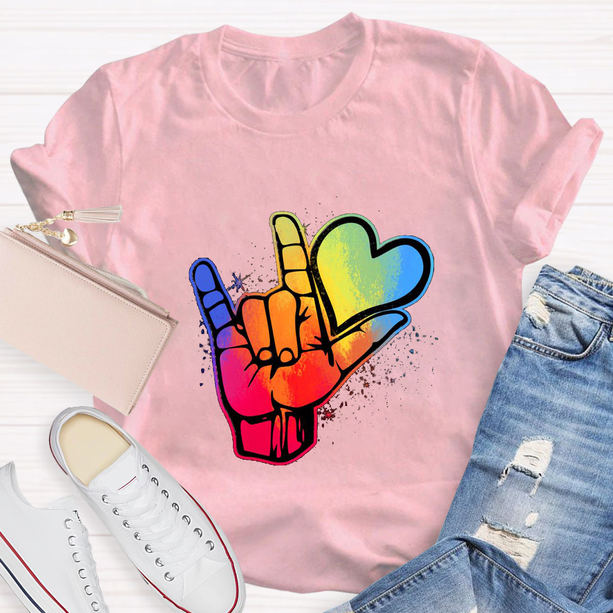 Love Sign Hand Teacher T-Shirt