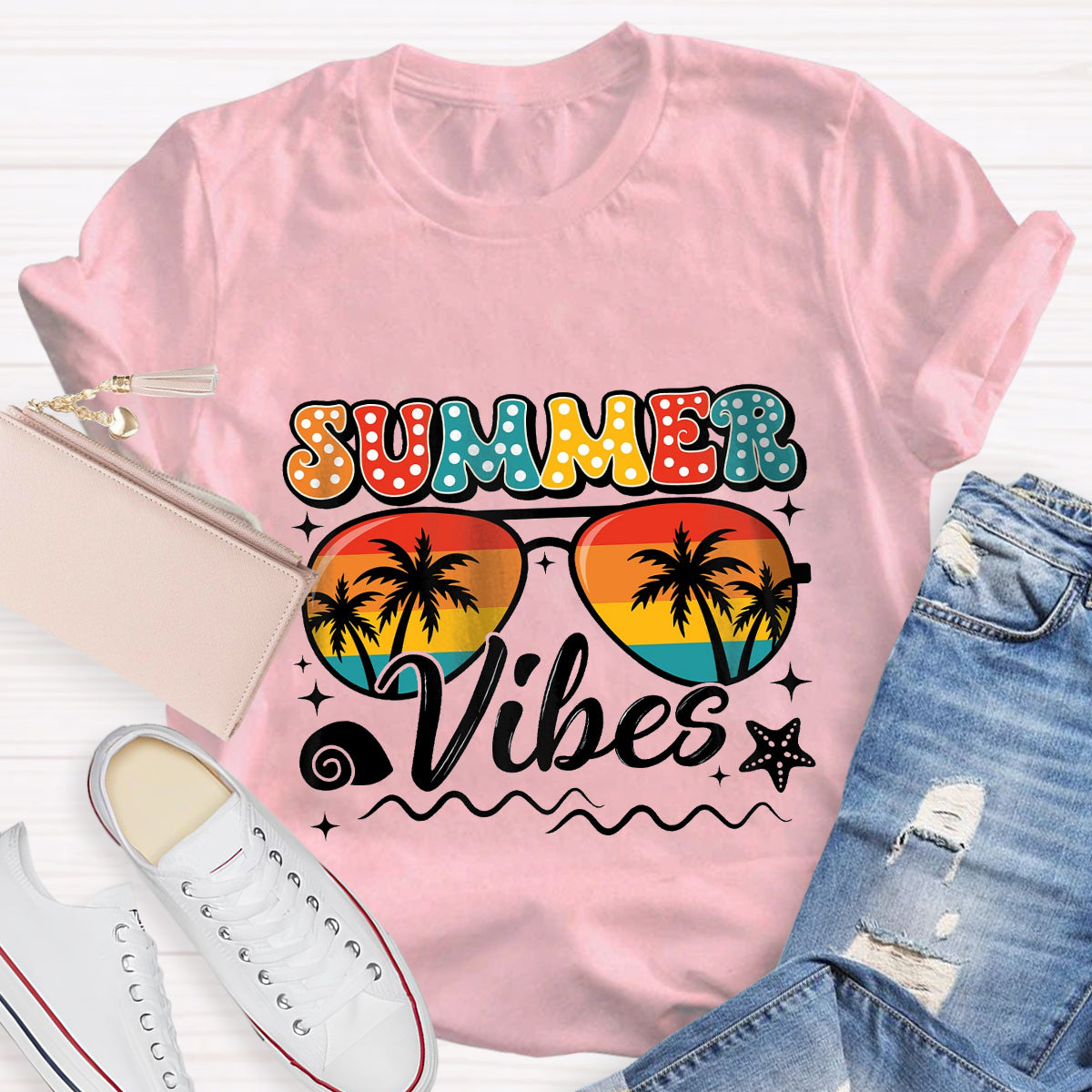 Summer Vibes Teacher T-Shirt