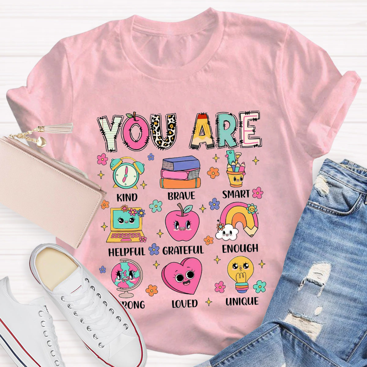 You Are Kind Brave Smart Helpful And Brave Teacher T-Shirt