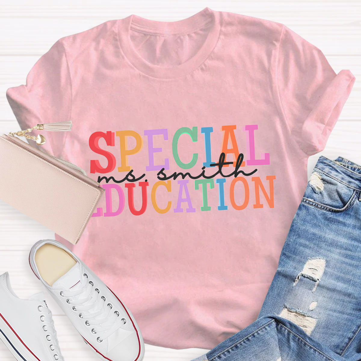 Personalized Special Education Teacher Name T-Shirt