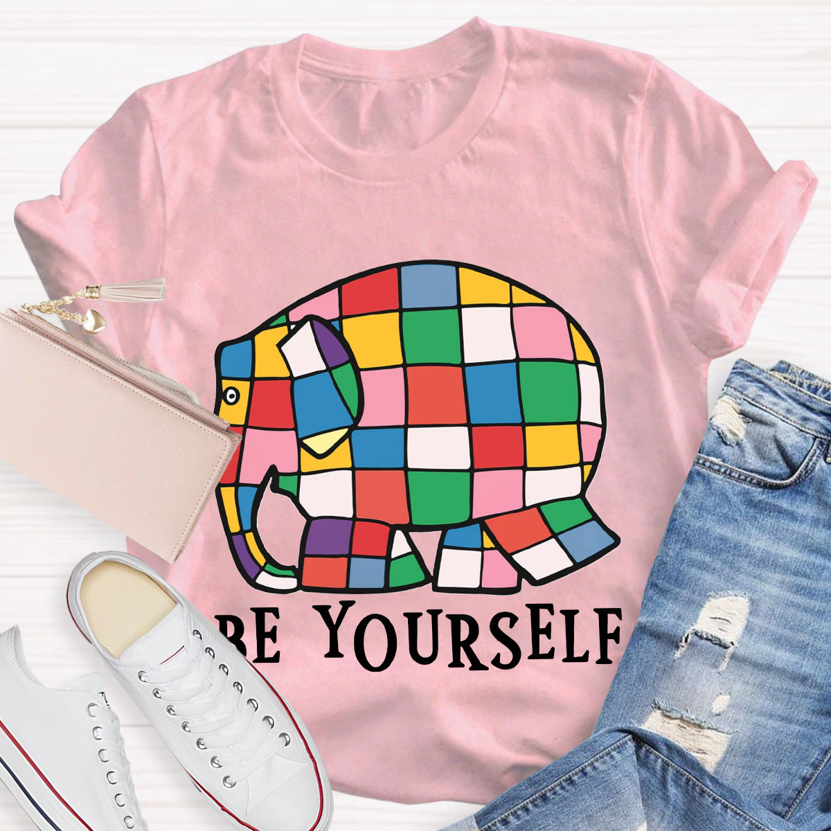Be Yourself World Book Day Rainbow Elephant T-Shirt