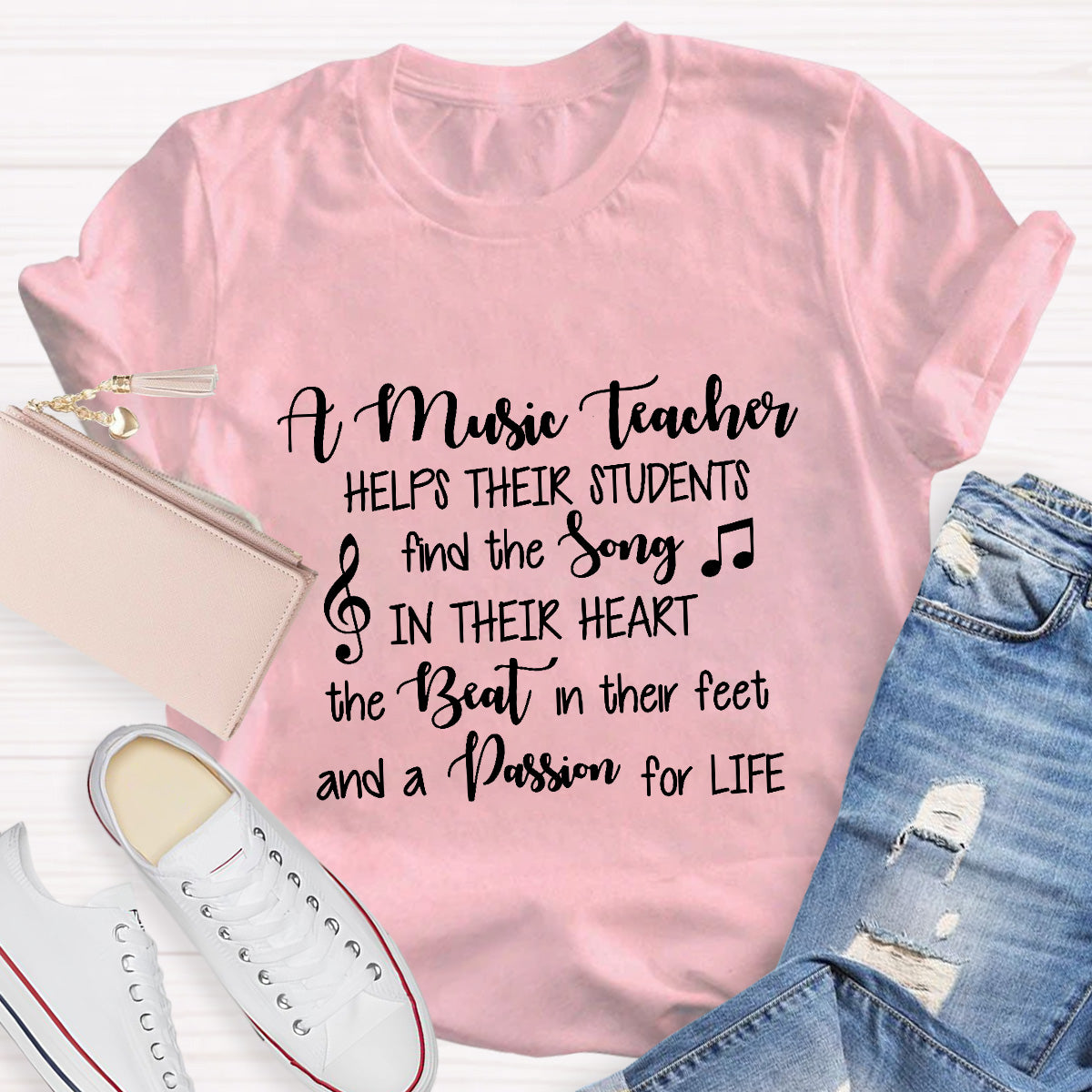 Helps Their Students Find The Song In Their Heart Teacher T-Shirt