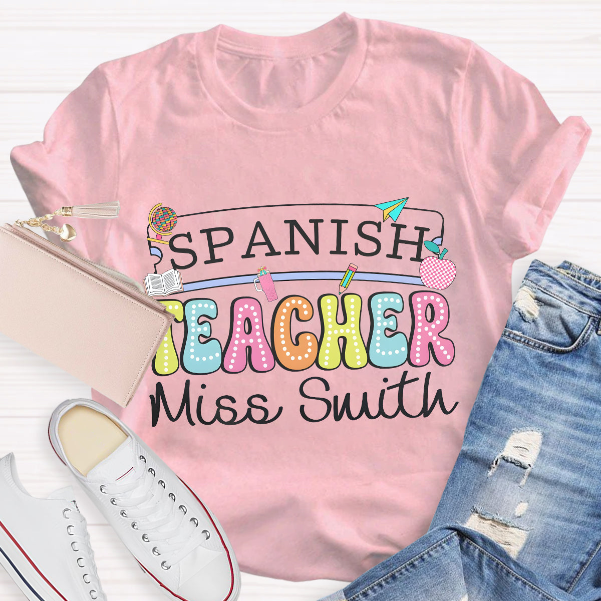 Personalized Spanish Teacher Name T-Shirt