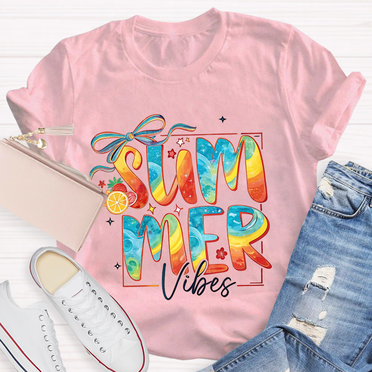 Summer Vibes Sunny Beach Teacher T-Shirt