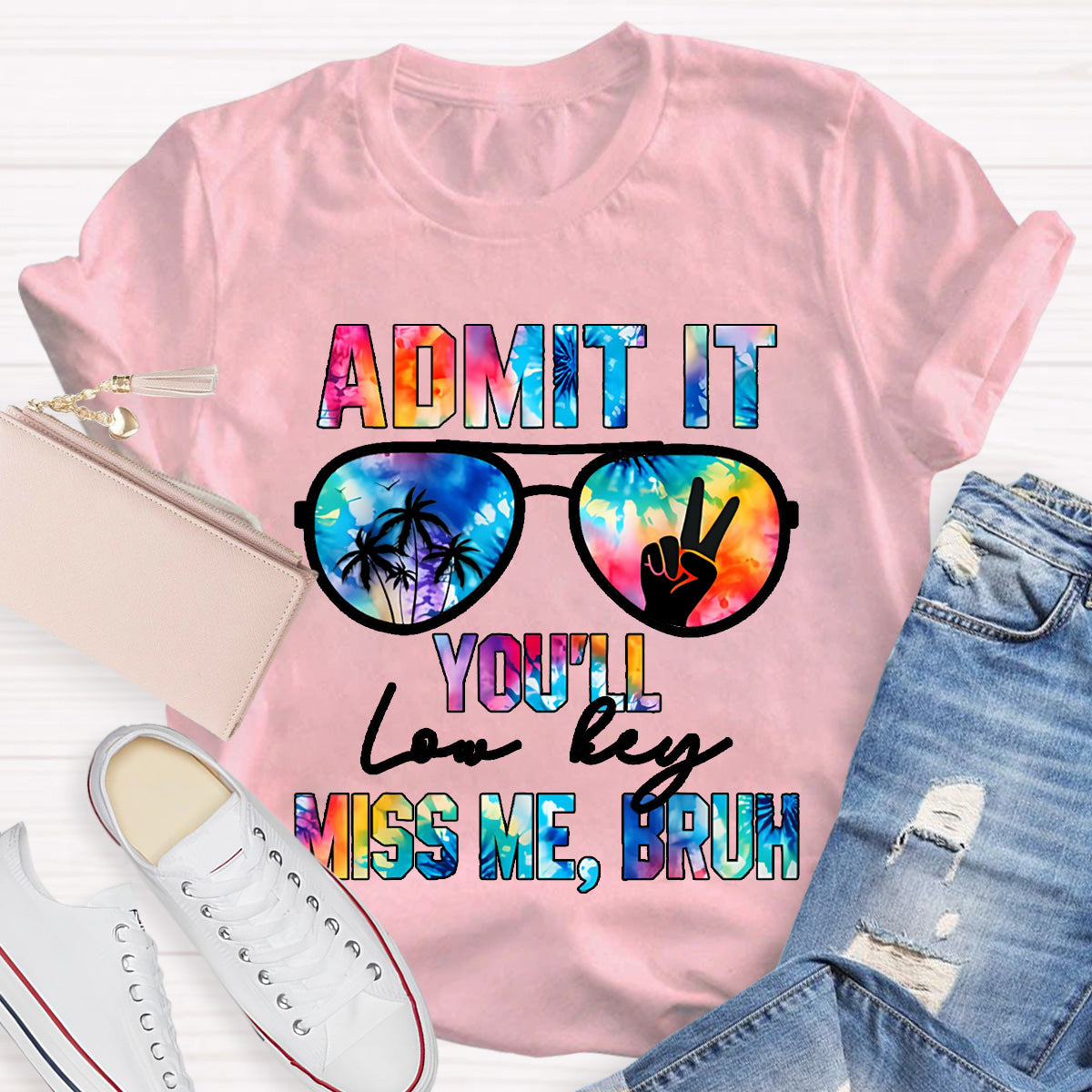 Admit It You'll Low Key Miss Me Bruh Teacher T-Shirt