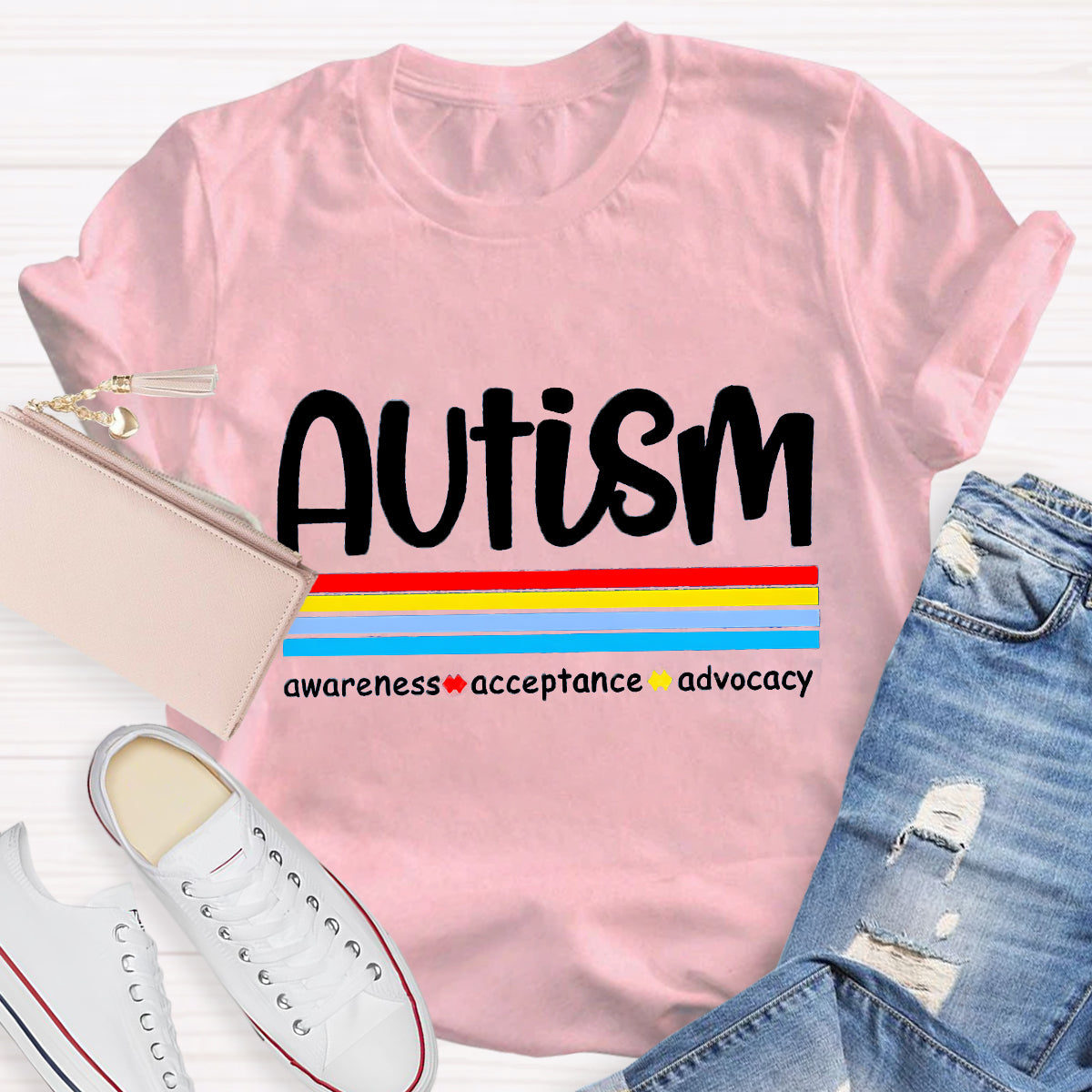 Autism Awareness Acceptance Advocacy Teacher T-Shirt