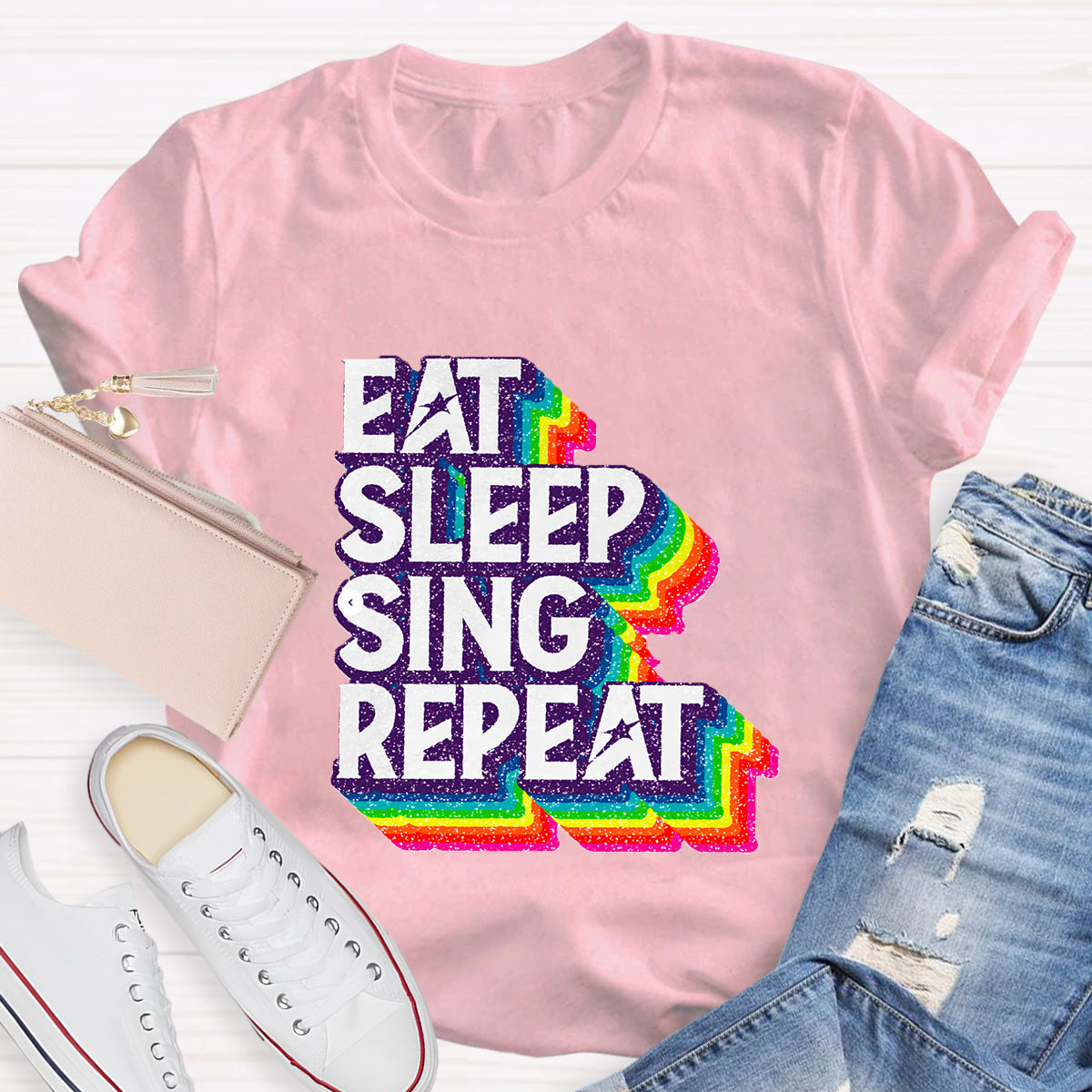 Eat Sleep Sing Repeat Teacher T-Shirt