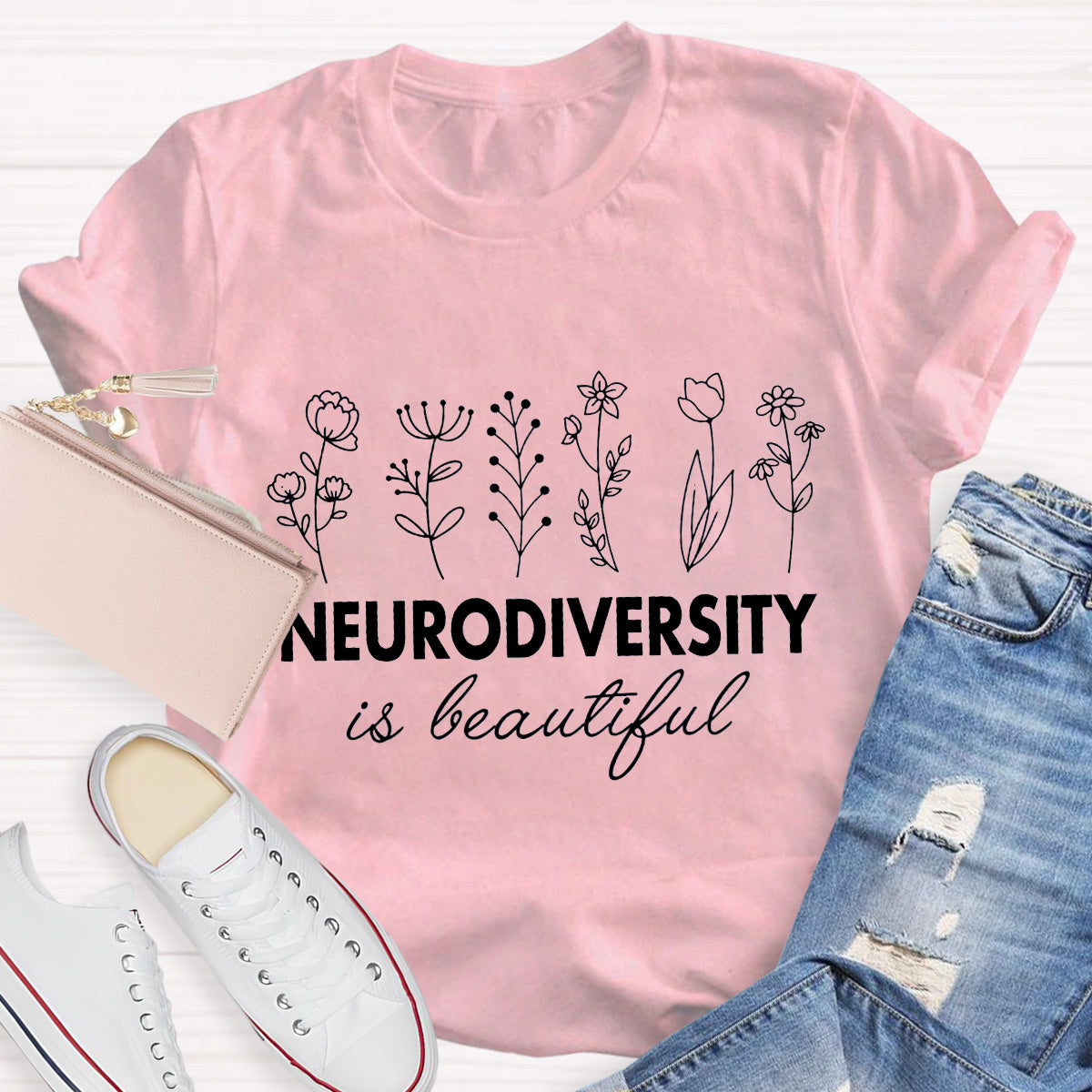 Neurodiversity Is Beautiful Teacher T-Shirt