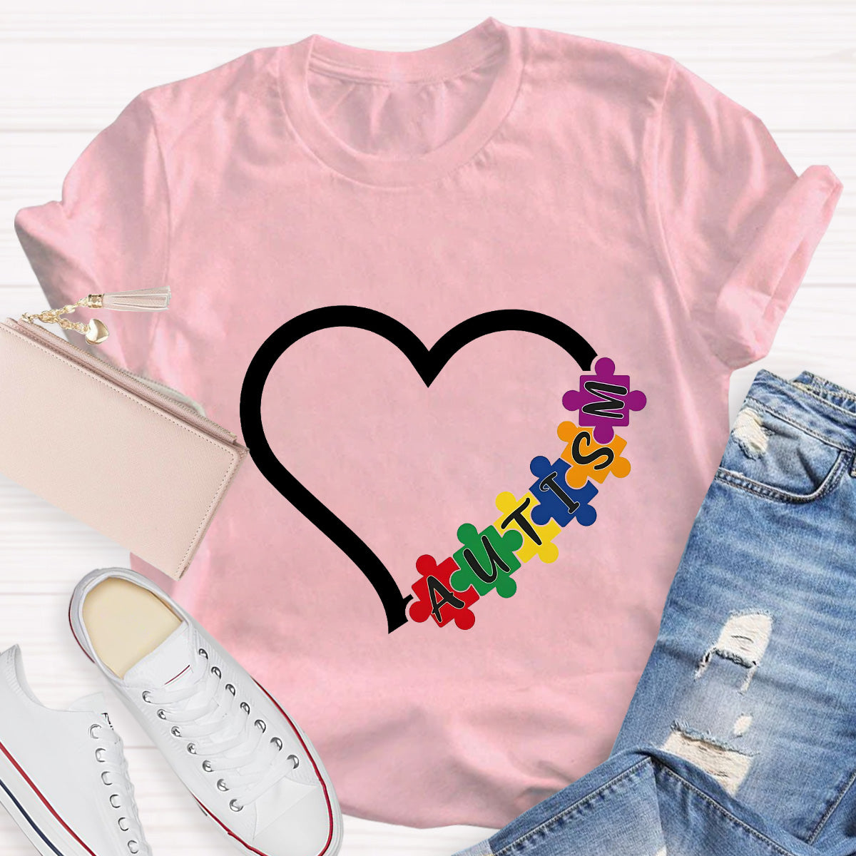 Autism Heart Teacher T-Shirt