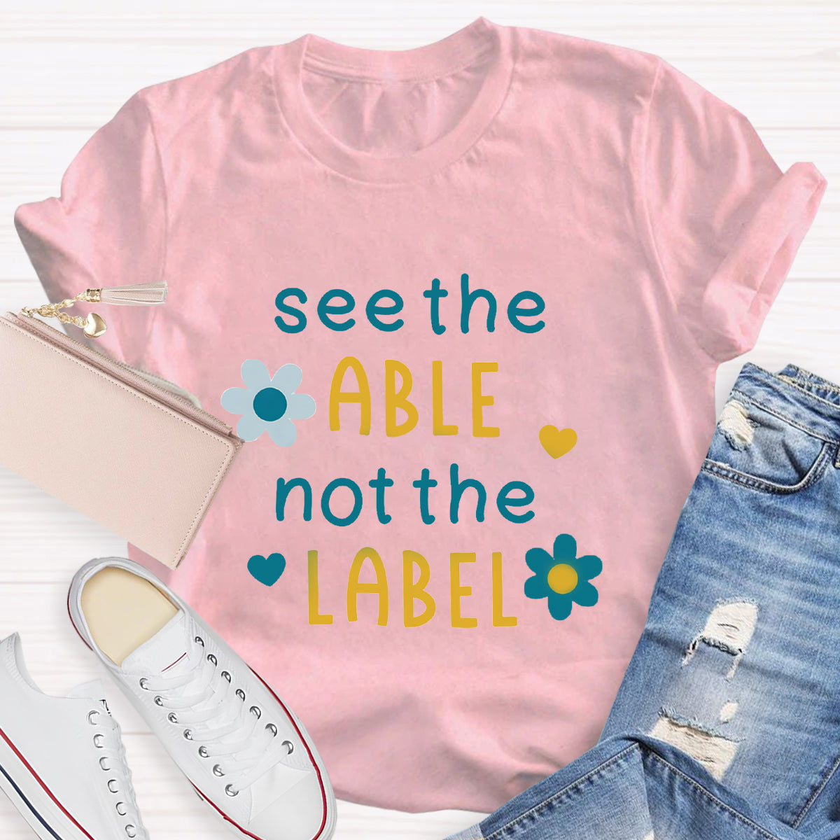 See The Able Not the Label Flower T-Shirt