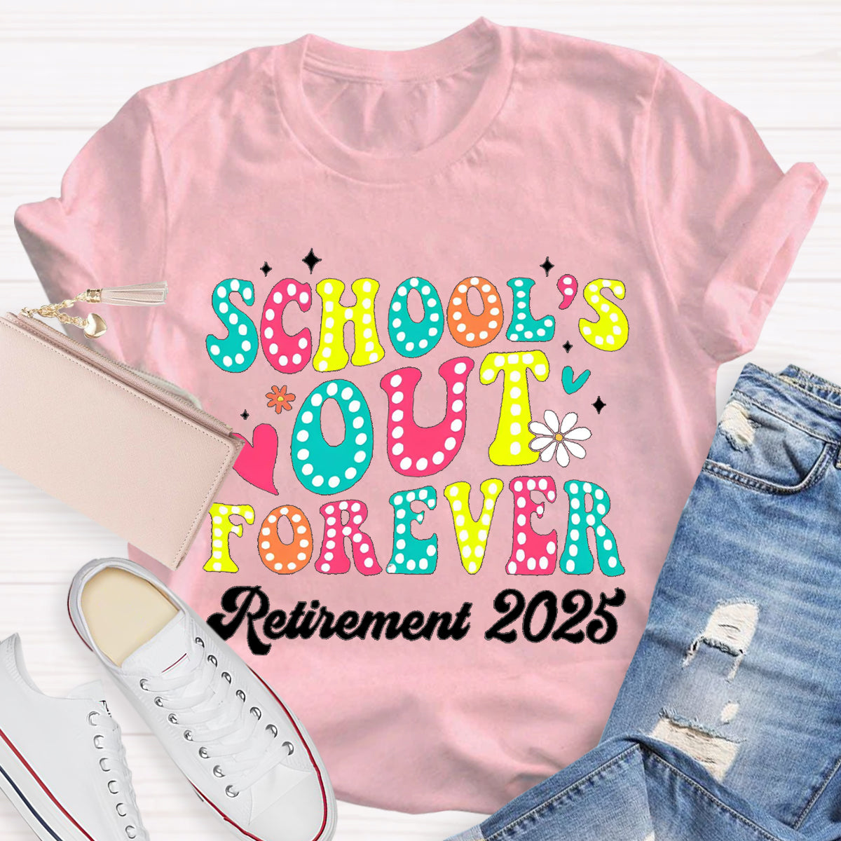 Personalize Year Schools Out Forever Teacher T-Shirt