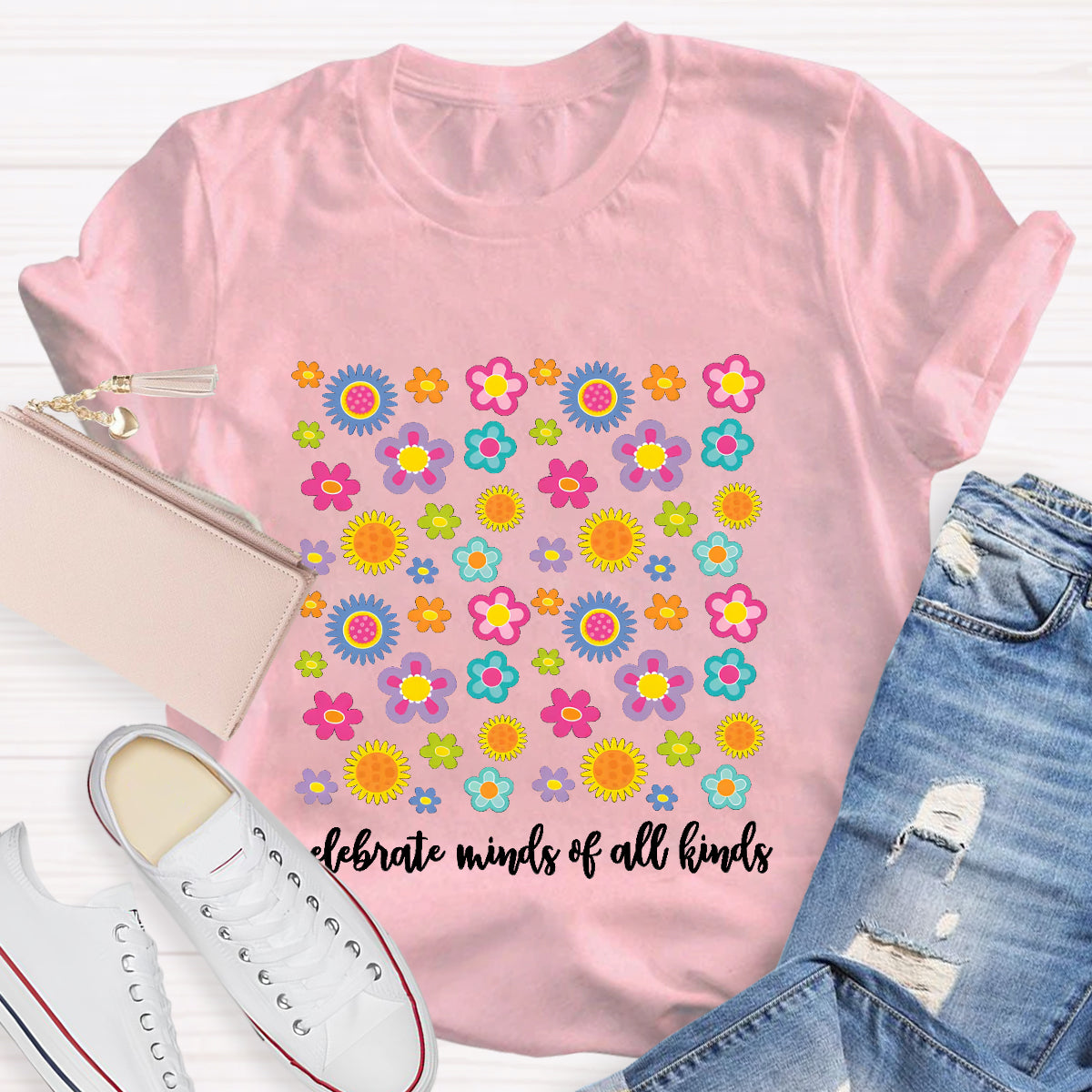 Floral Celebrate Minds Of All Kinds T-Shirt