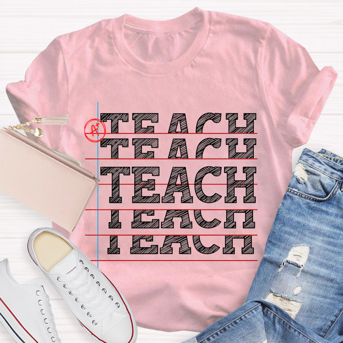 Teach Black Letters Teacher T-Shirt