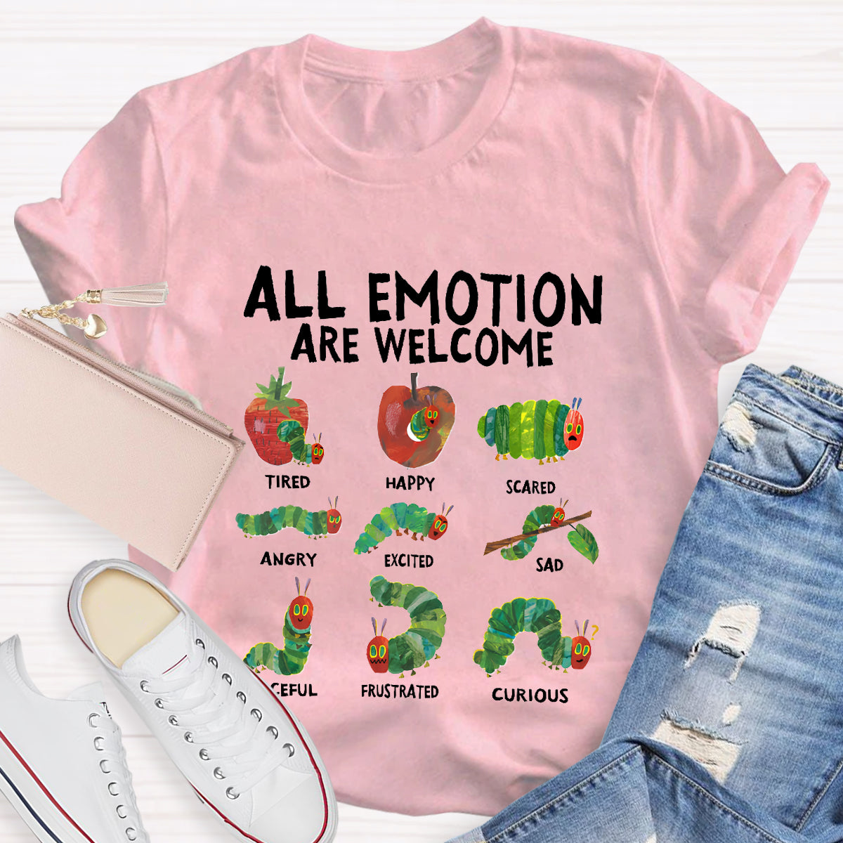 All Emotions Are Welcome Teacher T-Shirt